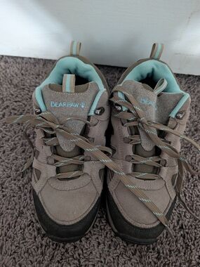 BearPaw Women's Taupe Lace-Up Hiking Boots with Aqua Lining